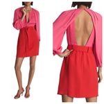 Reiss Valentina Color Clash Dress Pink Red Womens Size US 4 Photo 1