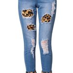 Venus Leopard Patched Distressed Jeans Photo 2