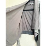 Theory Shawl Collar 100% Leather Open Front Biker Jacket Black Women's Size M Photo 2