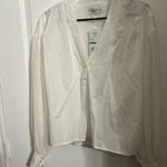 Sam Edelman White Blouse with Sheer Sleeves Photo 2