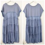 Free People  Stacy Midi Dress Grey Denim Tiered Flowy Size XS Photo 1