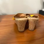 Born Zefira Wedge Sandal Heel Slip On Cork‎ Patent Leather Yellow Open Toe 8 Photo 4