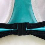 Aqua Blue & Black Strapless Color Block Bikini Top Size Large Photo 6