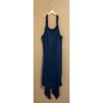 Anthropologie Current Air Satin-Like High Low Asymmetrical Navy Dress New Photo 3