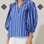 Sugar Lips  Blue and White Striped Blouse Photo 0