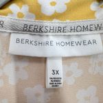 Berkshire Homewear Yellow Floral‎ Ruffle Shortsleeve Button Front Sleep Top 3X Photo 2