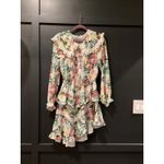 For Love & Lemons  Bailey Floral Asymmetrical long sleeve ruffle mini Dress S Photo 2