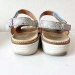 Ganter Sandals Womens Sz 8.5 39H Comfort Animal Skin Walking‎ Leather Support Silver Photo 2