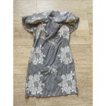 Ralph Lauren Lauren  Women's Off Shoulder Embroidered Striped Cotton Dress Size 6 Photo 2