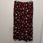 Vintage modest midi length floral skirt with fun tiny white polka dots Size XL Photo 4