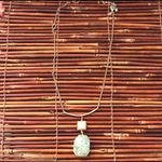 Chico's Chico’s Long Gold Tone Necklace Green Stone Photo 3