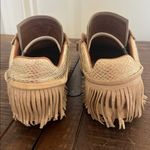Esseutesse Shoe Size 39 Beige Leather Upper Metallic Foil Fringe Sneakers Tan Photo 8