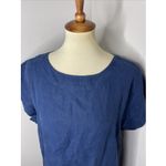 Bryn Walker  Blue Linen Short Sleeve Shift Dress Lagenlook Medium M Photo 5