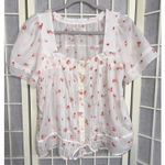 Trovata Birds Of Paradise Cottagecore Coquette Fairy Floral Embroidered Blouse S Photo 0