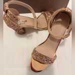 SheIn  Glitter Block Heel Sandals - Rose Gold Photo 1