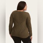 Torrid  Olive Strappy Neck Pointelle Pullover Knit
Sweater Size 3/3X Photo 3