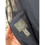 Adrianna Papell Stretch Knit Crepe Draped Illusion Short Faux Wrap Dress Midnigh Photo 8