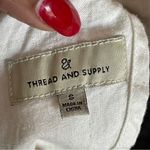 THREAD & SUPPLY | White Linen Blend Split Back Top Sz S Photo 4