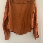 Carly Jean Los Angeles  Ruffled Blouse - Tan Photo 5