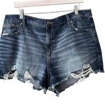 Aerie  Daydream Denim Elastic Waist Shorts XL Dark Blue Photo 0