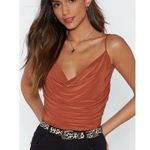Nasty Gal Cowlneck body suit. Burnt orange. Size 2. . Like new. Photo 0