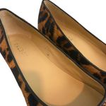 Talbots Laney Wedges Leopard Haircalf Print Pumps Women's 8 Brown Black Photo 2