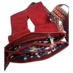 Nino Bossi Crossbody Bag Womens Red Genuine Leather Suede Flap Boho Strap Purse Photo 10
