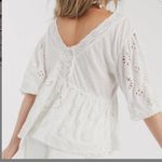 Free People  Sweeter Side Eyelet Embroidered Top in White Sz M NWT $128R Photo 2