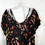 Torrid  Plus Size‎ 3X Top Rayon Crepe Smocked Cold Shoulder Floral Black Boho 299 Photo 8