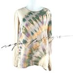 Raquel Allegra 100% Silk Blouse Tie Dye Ink Blot Size 1 Made in LA Nude Neutral Photo 2
