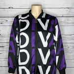 Ashley Stewart Sport 22/24 Black Purple & White Diva Novelty Print Bomber Jacket Photo 1