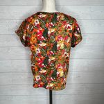 Unbranded 80’s orange/green floral top Size medium Orange Photo 2