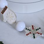 Christmas Winter Necklace with Earrings Set New Silver Photo 2