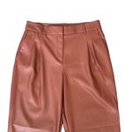 NEW House of Harlow 1960 Brown Vegan Leather Wide Leg High Rise Trouser Pants 10 Photo 1
