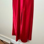Victoria's Secret Vintage Victoria’s Secret Y2k Silky Slit Red Maxi Slip Dress Rosette Lace Medium Photo 5