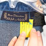 New Directions Vintage Denim Jacket Large Hibiscus Paisley Embroidered Boho Blue Photo 2