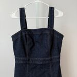 Ann Taylor Factory Dark Wash Denim Pinafore Dress sz 6 Cotton Knee Length Photo 1