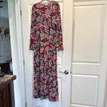 24seven XL Floral& Paisley Long Sleeve Maxi Dress Green Photo 1