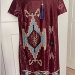 NWT Ralph Lauren Purple Label Embellished Cady Red Sequin Short Sleeve Dress Size 8 Photo 1