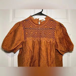 Anthropologie Mine size Medium Honey Puff Sleeve Mini Plaid Blouse Photo 2