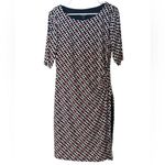 Connected Apparel  Women Multicolor Geometric Short Sleeves Boat Neck‎ Dress 12 Photo 1