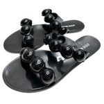 Steve Madden  Jelly Slide Sandals Black Beaded Thong Slip On Shoes Size 6 Photo 0