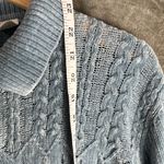 Alfred Dunner  Zip-Up Chenille Collared Cardigan Women’s L Light Blue Cable Knit Photo 5