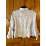 For Cynthia 100% Linen Button Up White Top Ruffled Hem NWT Size PS (6203) Photo 5