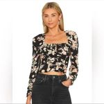 Free People NEW Hilary Printed Top Black Combo Women's Size Medium NWT Photo 1