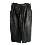 ItalModa Vintage Leather Black Pencil Skirt Sz XS Photo 1