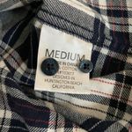 Coastal Plaid Flannel Shirt Medium‎ Blue Casual Button Up Preppy Grunge Granola Photo 6
