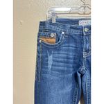 MEK Denim Oaxaca Jeans‎ Womens 28/34 Dark Wash Embellished Pockets Cropped Blue Photo 4