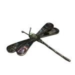 Sterling Silver Iridescent Mother of Pearl Dragonfly Brooch Marked Purple Photo 6
