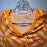 Nike Pro Orange Print V Neck Short Sleeve Fitted Dri Fit Activewear Tee Size S Photo 2
